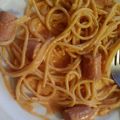 El cooksnap de Diana Gómez cuando hizo Pasta al chipotle con salchichas😍😘😘👍👍💖.
