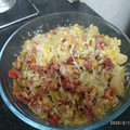 El cooksnap de Pilar Iniesta Camacho cuando hizo Romanescu con jamón y champiñones.