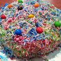 stephglee's cooksnap of when they made Coconut Cake with colored coconut decorations for any holiday.