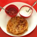 Dhara Kiran Joshi's cooksnap of when they made Aloo Stuffed Paratha- Tomato Soup.