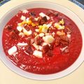 El cooksnap de noor cuando hizo Salmorejo de remolacha en Mambo.
