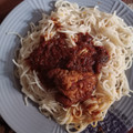 Yar Mama's cooksnap of when they made Spaghetti with leftover stew.