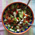 El cooksnap de Isaroig cuando hizo Pipirrana de pepino y palitos de Mar.