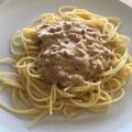 El cooksnap de Sonia Vázquez-Díaz cuando hizo Salsa carbonara estilo tagliatella.