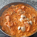 El cooksnap de patri87 cuando hizo Caldero de arroz con almejas, gambas y calamar.