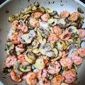 El cooksnap de Félix Nuñez cuando hizo Salteado de champiñones al vino blanco y gambas.