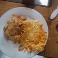 El cooksnap de Diana Cuan cuando hizo Pollo en salsa de champiñones.