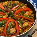 El cooksnap de Aunty Eiko's international cuisine experience cuando hizo Paella mini para tres, con albóndigas.