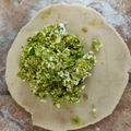 Varsha Challa's cooksnap of when they made Hara Chana paneer paratha.