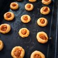 El cooksnap de Nicole Etcheverry cuando hizo Ojitos o Pepas de dulce de leche y mermelada de frutilla.