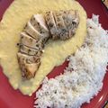 El cooksnap de giuli0416 cuando hizo Pollo a las hierbas con salsa de choclo y arroz.