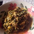 Sola Bolarinwa's cooksnap of when they made Egusi and bitterleaf soup.
