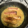 El cooksnap de victoriafl10 cuando hizo Bratwurst al curry.