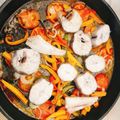 El cooksnap de Lan Lara cuando hizo Pescadilla al horno con verduras al vino.