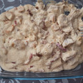 El cooksnap de Eva Belen Ortiz Lopez cuando hizo Pollo en salsa de queso y bacon carbonara.