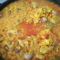 El cooksnap de Lola cuando hizo Arroz con pollo y alcachofas.