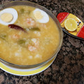 El cooksnap de Gio cuando hizo Sopa de pescado y arroz.