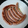 El cooksnap de Raquel cuando hizo Salchichas al vino blanco.