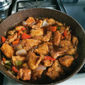 El cooksnap de Adela Monzón cuando hizo Pollo Agridulce (estilo chino).