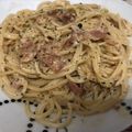 El cooksnap de Ester GP cuando hizo Espaguetis Carbonara.