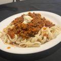 El cooksnap de Abril Coronel cuando hizo Salsa Bolognesa con soja texturizada.