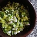 El cooksnap de Angélica cuando hizo Pebre de Ají Verde.