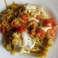 El cooksnap de Miguel cuando hizo Tallarines de calabacín con tomate Cherry y mozzarella.