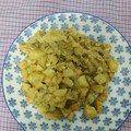El cooksnap de Azucena cuando hizo Revuelto de calabacín con patatas fritas.