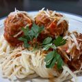 El cooksnap de Nelson Comida Casera cuando hizo Albóndigas con spaguettis y tuco.