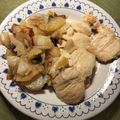 El cooksnap de davidespigaresmorales cuando hizo Patatas a lo pobre al vino blanco.