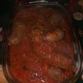 El cooksnap de Lorena Albornoz cuando hizo Chorizo a la pomarola con puré.