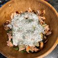 El cooksnap de jose hernandez cuando hizo Ensalada de salmón a la plancha y salsa de yogur.