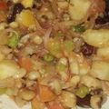 Haniya Khan's cooksnap of when they made Kathiyawari Cholay/ juicy Cholay chat.