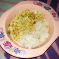 Cooksnap dari Vicky Ummu Zahra untuk resep MPASI 11 BulanNasi & Telur Orak-Arik[Nasi, Telur Ayam, Tahu & Tomat]