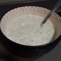El cooksnap de Laura AO cuando hizo TzatzikiSalsa griega de yogur.