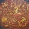 El cooksnap de Agus cuando hizo Pechuga de pollo con salsa de tomate, zanahoria y pimiento.