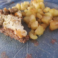 El cooksnap de Mayra cuando hizo Mega hamburguesa a la pizza.