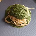El cooksnap de Vanessa Martin cuando hizo Spaghetti verde con crema de espinaca, queso parmesano y polvo de nuez.