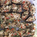 El cooksnap de Belinda L.T. cuando hizo Berenjenas y calabacines rellenos de arroz y bacón.