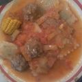 El cooksnap de Larisa Orozco cuando hizo Guiso de albondigas.