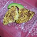 El cooksnap de Dulce trejo cuando hizo Tortilla de espaguetti con huevo queso parmesano y corazones de alcachofa.