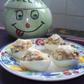 El cooksnap de Rosalia Mena cuando hizo Huevos rellenos con salsa rosa.