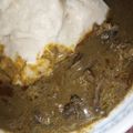 Chef K. Madaks Bakery's cooksnap of when they made Semo with baobab soup(miyar kuka) and manshanu.