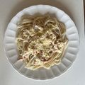 El cooksnap de Mayra Cano cuando hizo Pasta carbonara, receta fácil y casera.