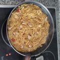 El cooksnap de Cristian Freixes cuando hizo Fideos guisados con pollo.