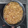El cooksnap de Cristian Freixes cuando hizo Fideos guisados con pollo.