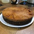 El cooksnap de Fabián Oldoni cuando hizo Chocoflan (pastel imposible) a baño maría.