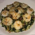 ricmarkr's cooksnap of when they made Butter poached shrimp with parmasan spinach orzo risotto.