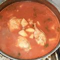 El cooksnap de Rey Jiménez cuando hizo Pollo entomatado con papas y arroz rojo.