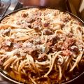 El cooksnap de Ines Mercado cuando hizo Spaghetti con tomate fresco.